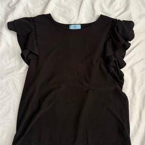 CeCe Black Ruffle Sleeve Blouse – M